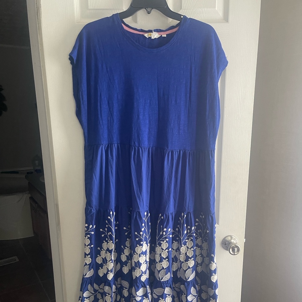 Boden embroidered blue dress